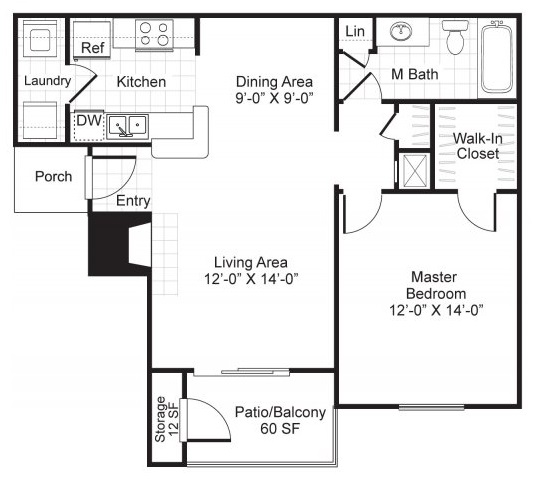 the floor plan for a two bedroom apartment at The Westmount at London Park