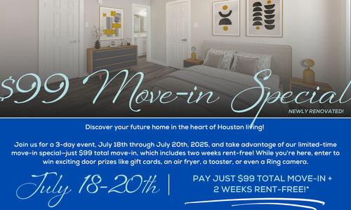 a flyer for the move in special at The Westmount at London Park